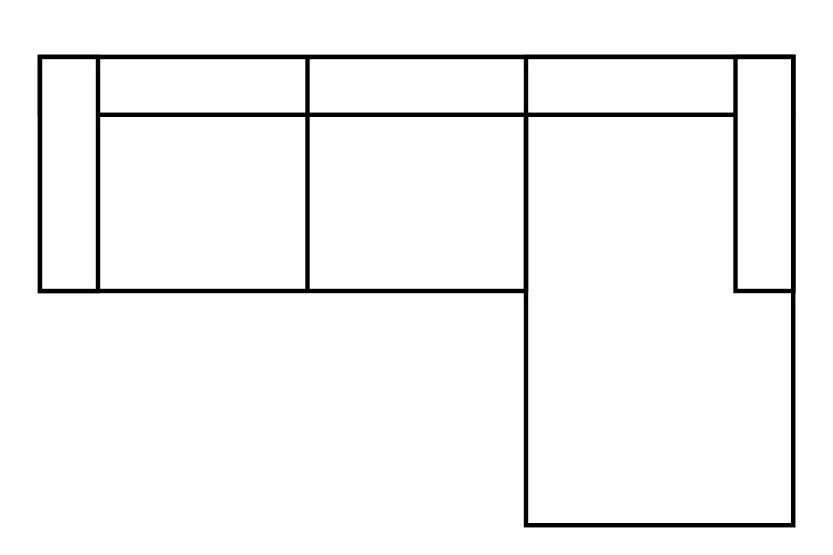 Sofa Kendall – Sofa mit Récamière Rechts